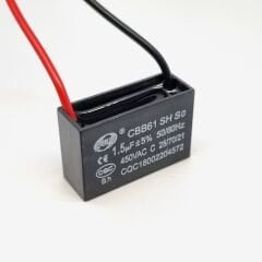 1.5UF 450V Ac Kablolu Motor Elektrolitik Kondansatör