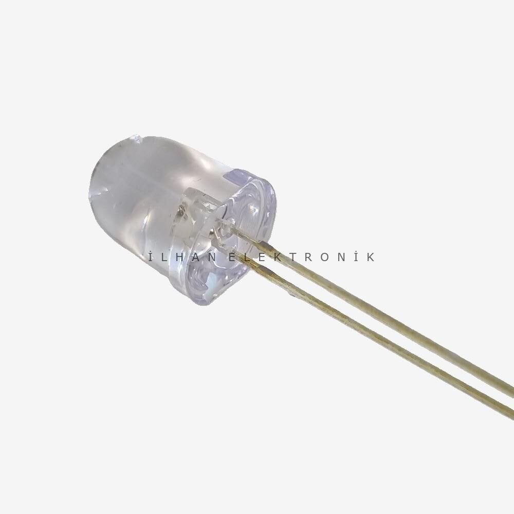 10MM ŞEFFAF BEYAZ LED