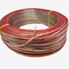 1756-2X0.22mm kalaylı bakır şeffaf kablo kırmızı izli 100 metre