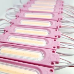 2W COB Led Modül Lensli Pembe 12V 20 Adet (1886)