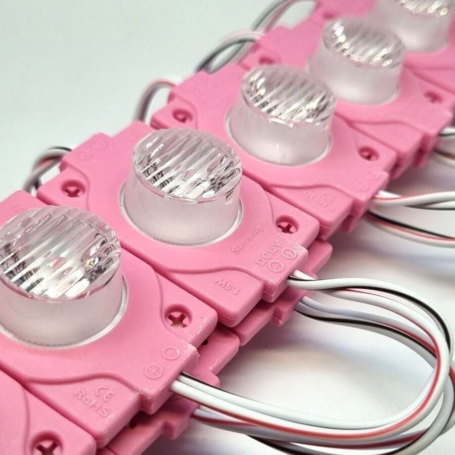 1.5W Led Modül Lensli Pembe 12V 20 Adet (2307)