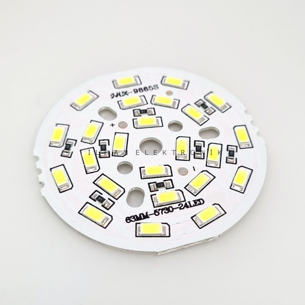 4090-24V 12W Pcb Beyaz 5630 24Led 6Cm Çap